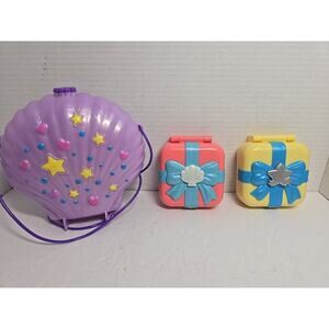 Polly Pocket Tiny Power Seashell Purse Compact And Compact Present Lot of 2
